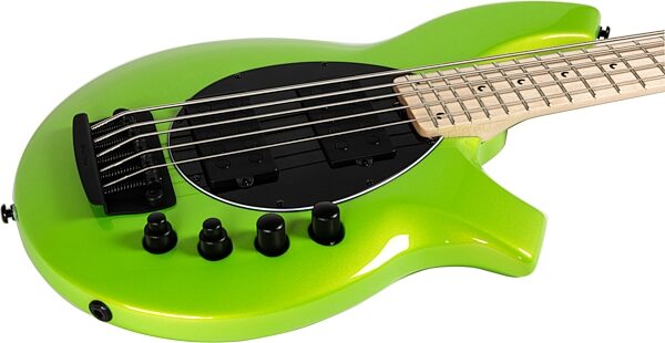 Ernie Ball Music Man Bongo 5HH Electric Bass, 5-String (with Case), Mantis Green, Action Position Back