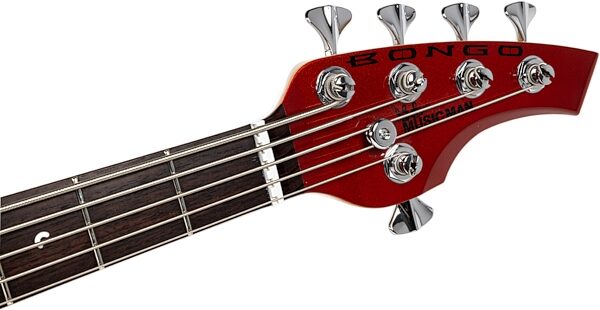 Ernie Ball Music Man Bongo 5HH Electric Bass, 5-String (with Case), Blood Orange, Action Position Back