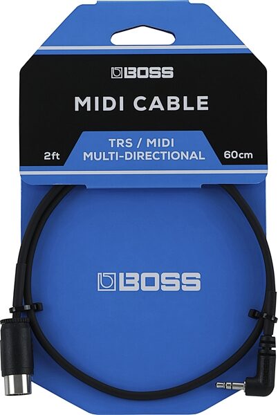 Boss BMIDI-1-35 3.5mm TRS to MIDI Cable, 2 foot, Action Position Back