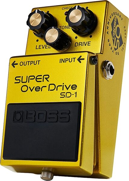 Boss SD-1 Super Overdrive 50th Anniversary Pedal, New, Action Position Back