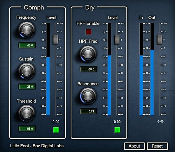 Boz Digital Little Foot Audio Plug-in Software, Digital Download, Screenshot Front