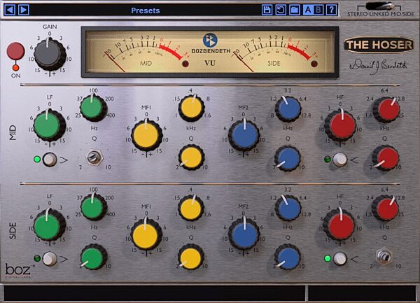Boz Digital The Hoser XT Dual-Channel EQ Audio Plug-in, Digital Download, Screenshot Front