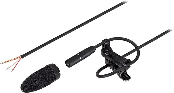 Audio-Technica BP898 Subminiature Cardioid Condenser Lavalier Microphone, BP898c, Unterminated, Action Position Front