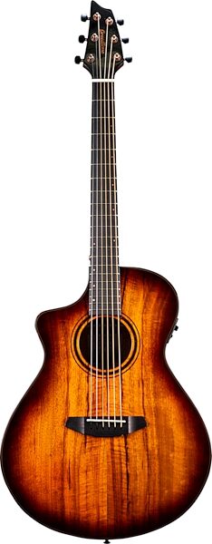 Breedlove Pursuit Exotic S Concert Acoustic-Electric Guitar, Left-Handed, Tigers Eye, Action Position Back