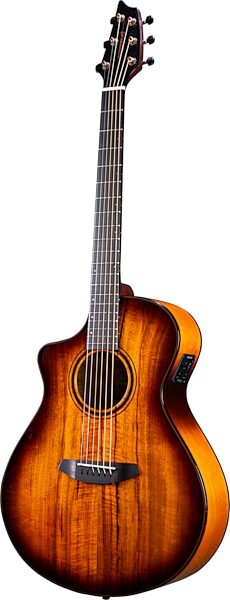 Breedlove Pursuit Exotic S Concert Acoustic-Electric Guitar, Left-Handed, Tigers Eye, Action Position Back