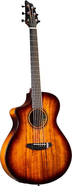 Breedlove Pursuit Exotic S Concert Acoustic-Electric Guitar, Left-Handed, Tigers Eye, Action Position Back