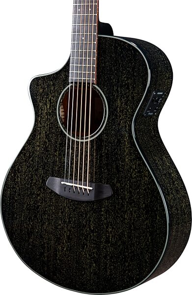 Breedlove Rainforest S Concert CE Acoustic-Electric Guitar, Left-Handed, Black Gold, Action Position Back