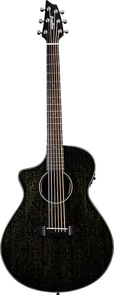 Breedlove Rainforest S Concert CE Acoustic-Electric Guitar, Left-Handed, Black Gold, Action Position Back