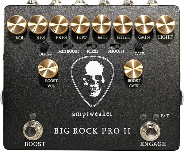 Amptweaker Big Rock Pro II Distortion and Overdrive Pedal, Action Position Back
