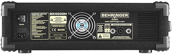 Behringer BX4500H Ultrabass Bass Amplifier Head (450 Watts), Back
