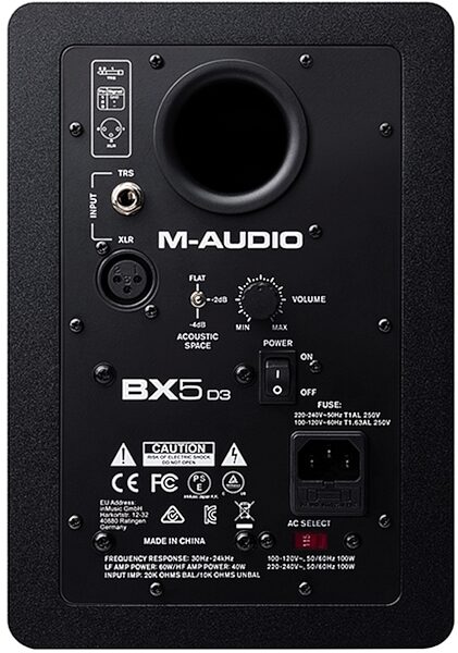 M-Audio BX5 D3 Active Studio Monitor, Back