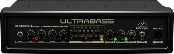 Behringer BXD3000H Ultrabass Bass Amplifier Head, 300 Watts, Main