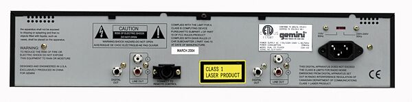 Gemini CDX04 Dual CD Player with AntiShock and Pitch, Back
