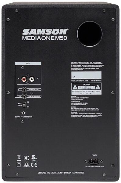 Samson MediaOne M50 Powered Studio Monitors, Pair, M50