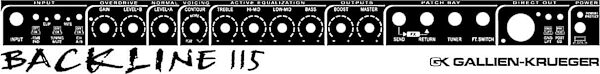 Gallien Krueger Backline 115 Bass Amplifier, Front Panel