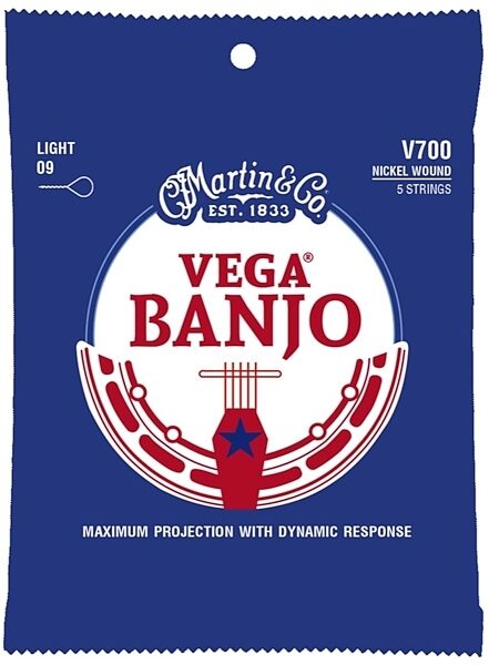 Martin Vega Nickel Wound Banjo Strings, V700, Light, Main