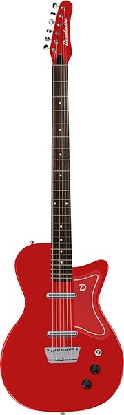 Danelectro '56 Baritone Electric Guitar, Red, Action Position Back