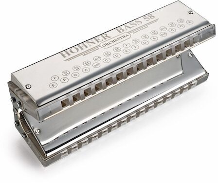 Hohner Bass 58 Harp Orchestral Harmonica, New, view