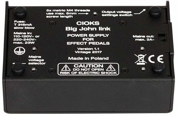 Cioks Big John Link Pedal Power Supply, Bottom