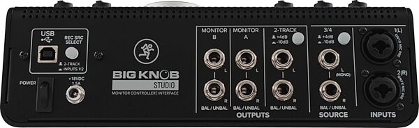 Mackie Big Knob Studio Monitor Controller and USB Audio Interface, USED, Warehouse Resealed, Rear