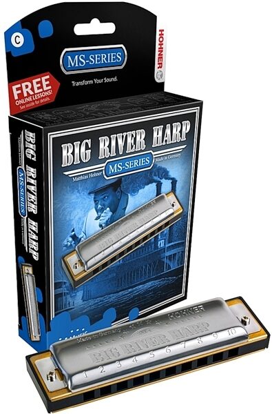 Hohner 590BX Big River Harmonica, Key of B, Action Position Back