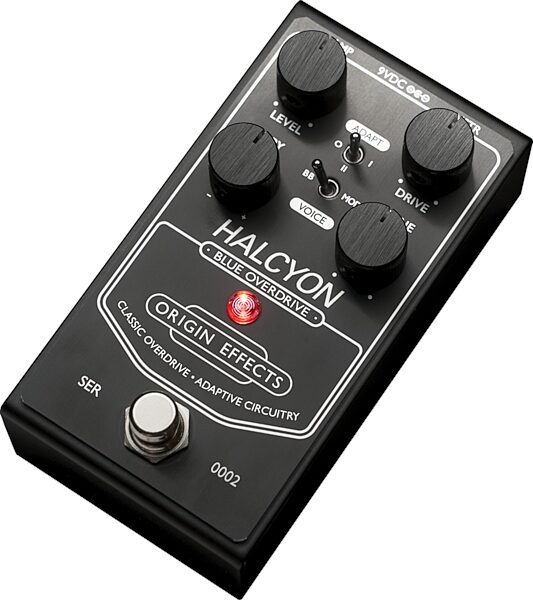 Origin Effects Halcyon Blue Overdrive Pedal, Black Edition, Action Position Back
