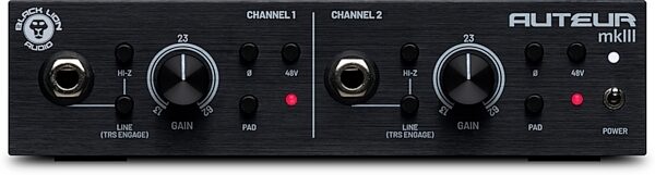 Black Lion Audio Auteur MKIII 2-Channel Microphone Preamplifier, New, Action Position Front