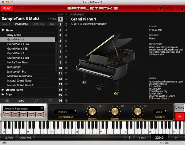 IK Multimedia SampleTank 3 Software Instrument, Piano