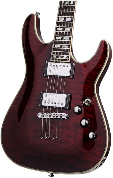 Schecter C-1 Custom Electric Guitar, Black Cherry Closeup