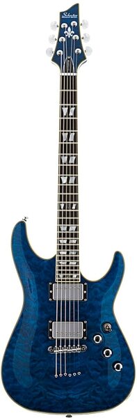 Schecter C-1 Custom Electric Guitar, See Thru Blue