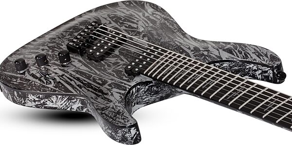 Schecter C-7 Multiscale Silver Mountain Electric Guitar, Silver Mountain, Blemished, Action Position Back