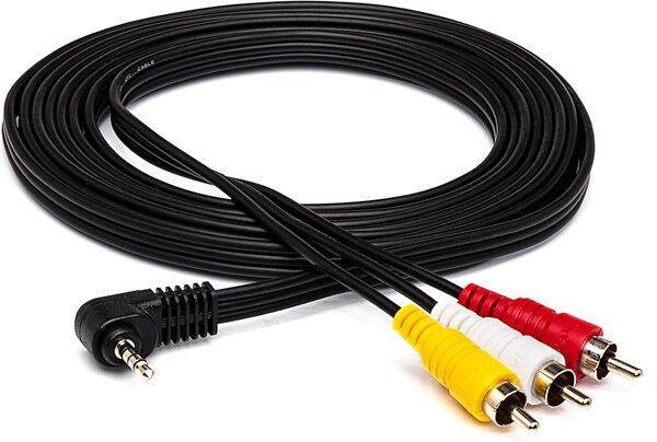 Hosa C3M-100 Camcorder AV Breakout Cable, 10 foot, C3M-110, Action Position Back