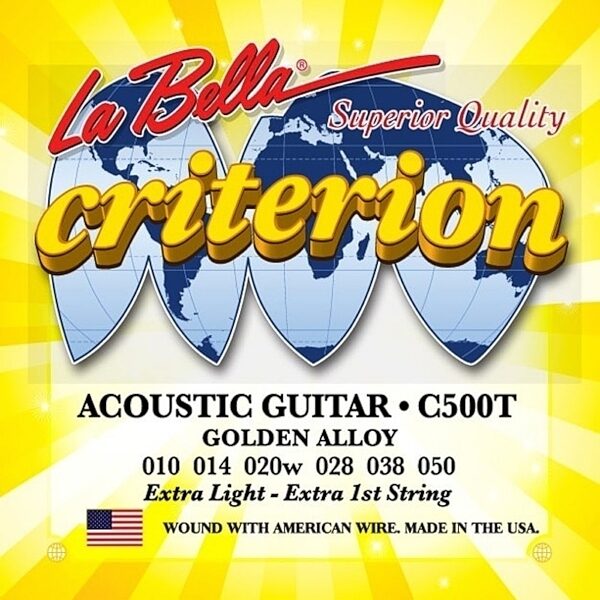 La Bella C500T Criterion Gold Alloy Acoustic Guitar Strings, Main