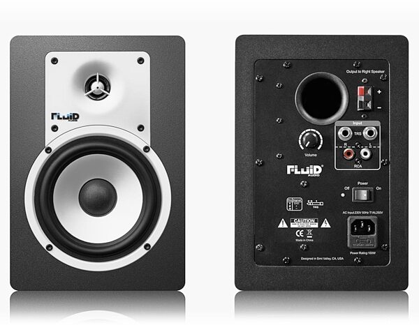 Fluid Audio C5 Powered Studio Monitors, Front and Rear
