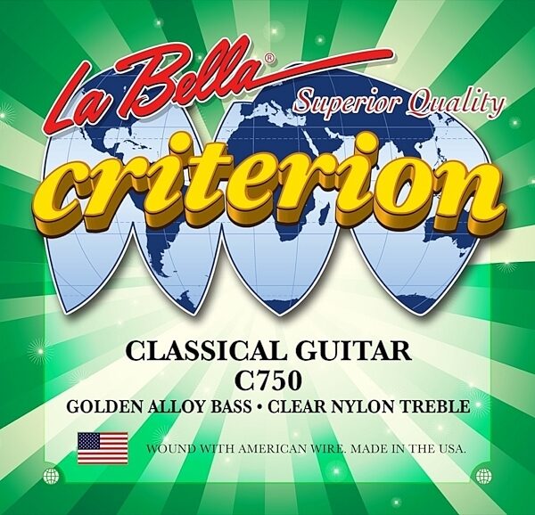 La Bella C750 Criterion Clear/Nylon Gold Alloy Classical Guitar Strings, Main