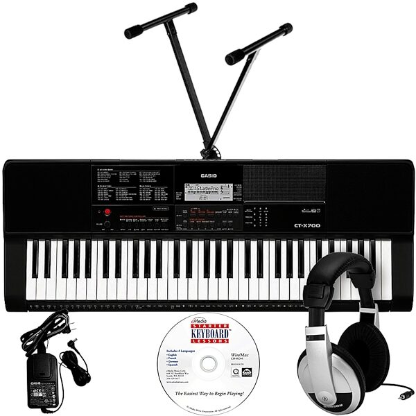 Casio CT-X700 Portable Electronic Keyboard, Education Pack, with Stand, Headphones, Adapter and Software, pack