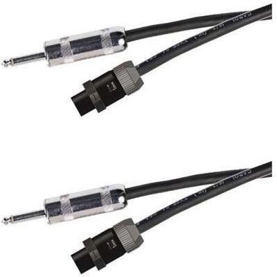 CBI 14-Gauge Speakon to 1/4" Male Speaker Cable, 50 foot, 2-Pack, cables