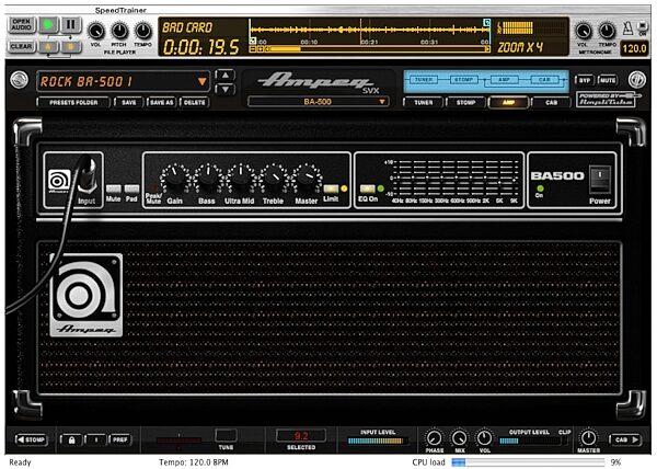 IK Multimedia StealthPedal Guitar Audio Interface Pedal, Ampeg SVX UNO