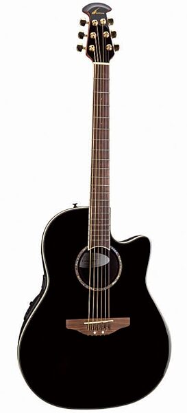 Ovation CC28 Celebrity Super-Shallow Bowl Cutaway Acoustic-Electric Guitar, Black
