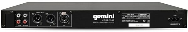 Gemini CDMP-1500 CD/MP3/USB Player, Warehouse Resealed, Back