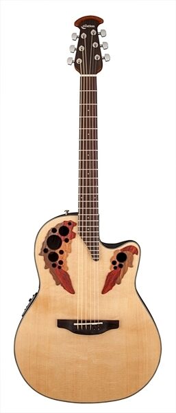 Ovation CE44 Celebrity Elite Mid-Depth Cutaway Acoustic-Electric Guitar, Natural