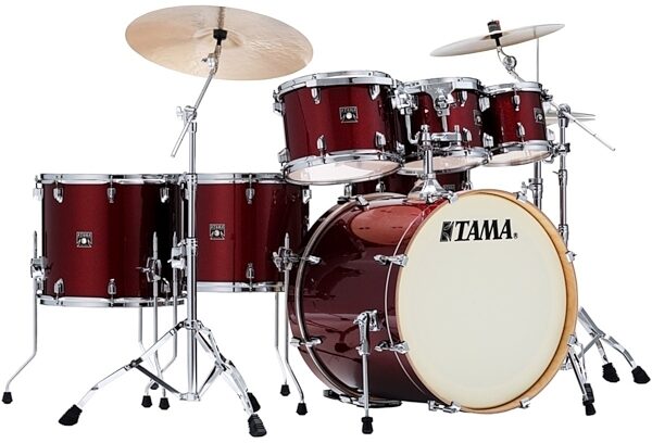 Tama CK72S Superstar Classic Drum Shell Kit, 7-Piece, Dark Red Sparkle, Alt