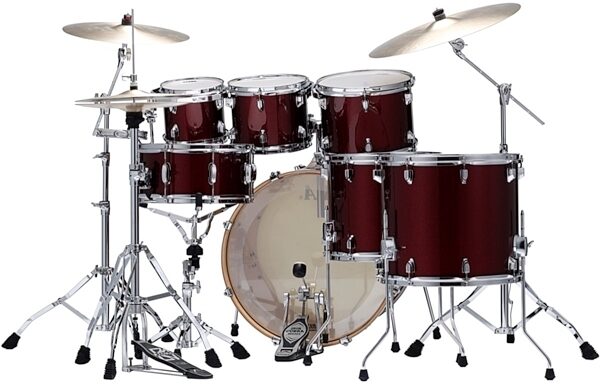Tama CK72S Superstar Classic Drum Shell Kit, 7-Piece, Dark Red Sparkle, Back