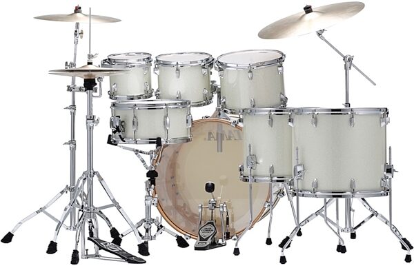 Tama CK72S Superstar Classic Drum Shell Kit, 7-Piece, Vintage White Sparkle, Back