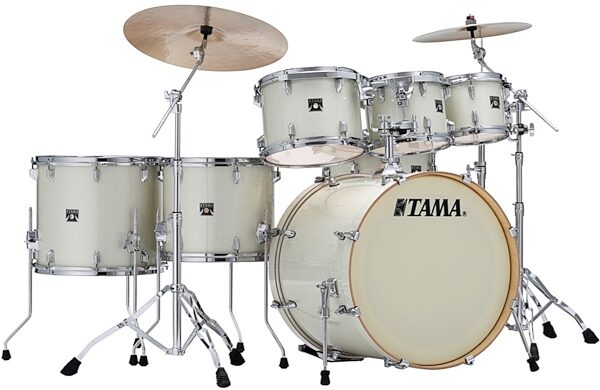 Tama CK72S Superstar Classic Drum Shell Kit, 7-Piece, Vintage White Sparkle, Main
