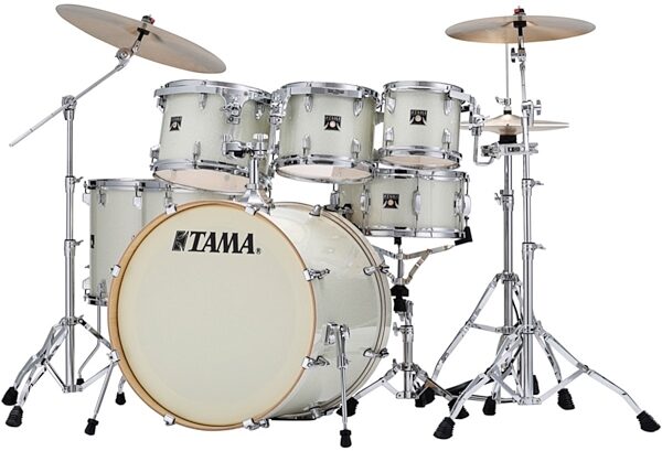 Tama CK72S Superstar Classic Drum Shell Kit, 7-Piece, Vintage White Sparkle, Alt