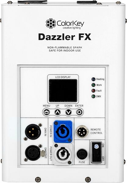 ColorKey Dazzler FX Cold Spark Machine, White, Action Position Back