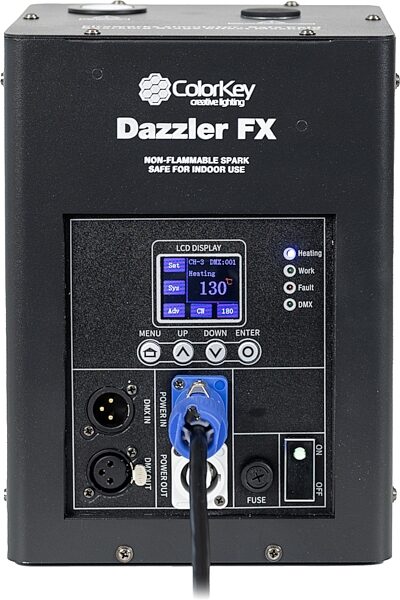 ColorKey Dazzler FX MKII Cold Spark Machine, Black, 2-Pack (with Case), Main Back