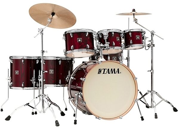 Tama CL72SP Superstar Classic Drum Shell Kit, 7-Piece, Garnet Lacebark Pine, ve