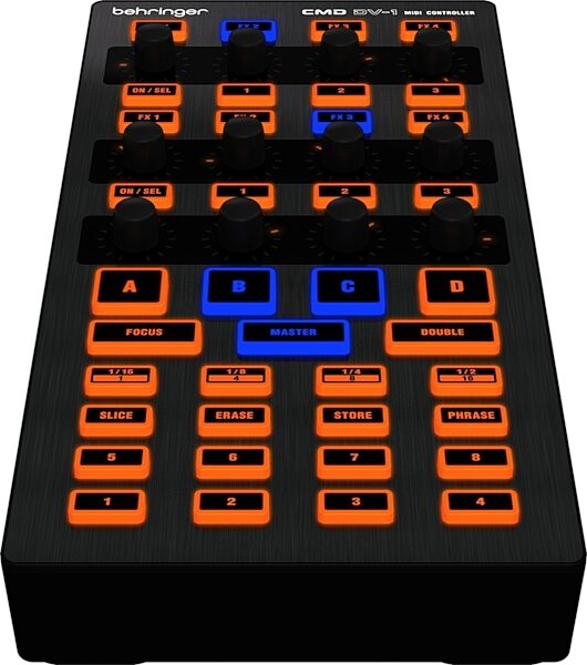 Behringer CMD DV-1 DJ Controller, Front